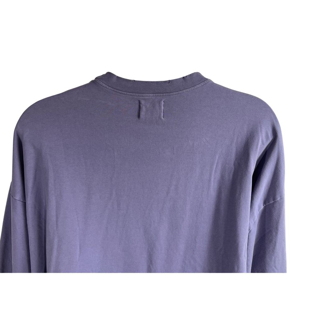 ELECTRIC & ROSE WOMENS OVERSIZED SWEATSHIRT DISTRESSED HEM NECK PURPLE SZ LARGE - Picture 7 of 12